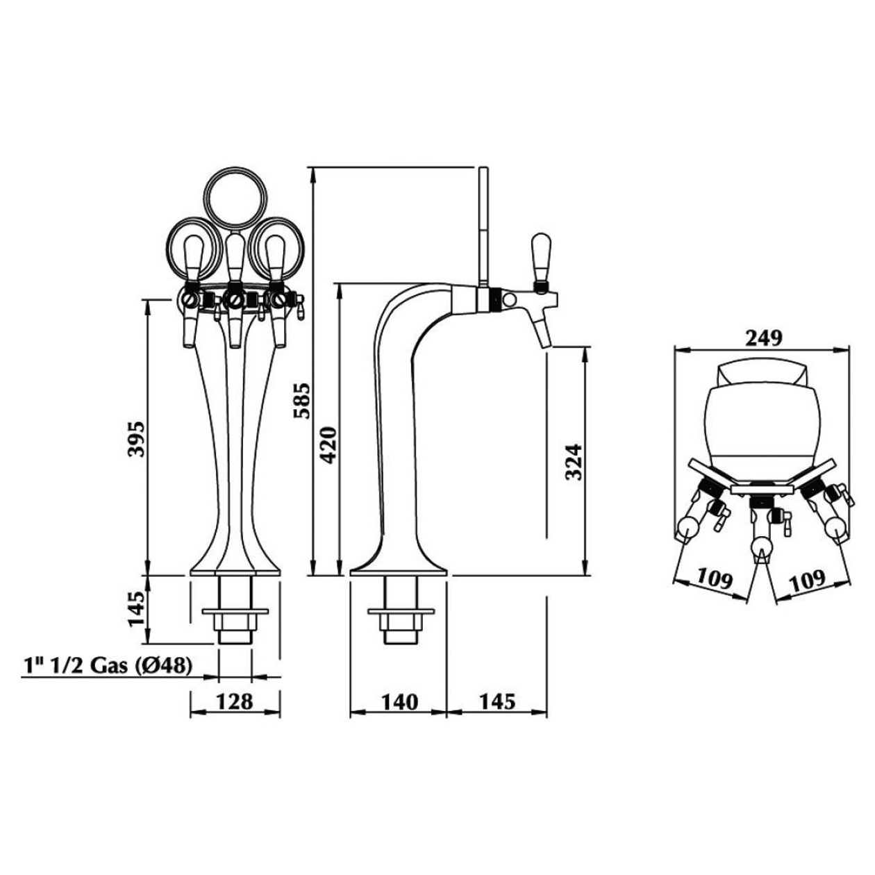 Cobra Plus Large 3 Tap Frost Tower with LED